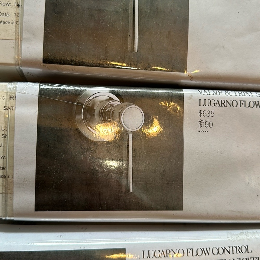 Lugano flow control valve and trim satin nickel lugarno glow control